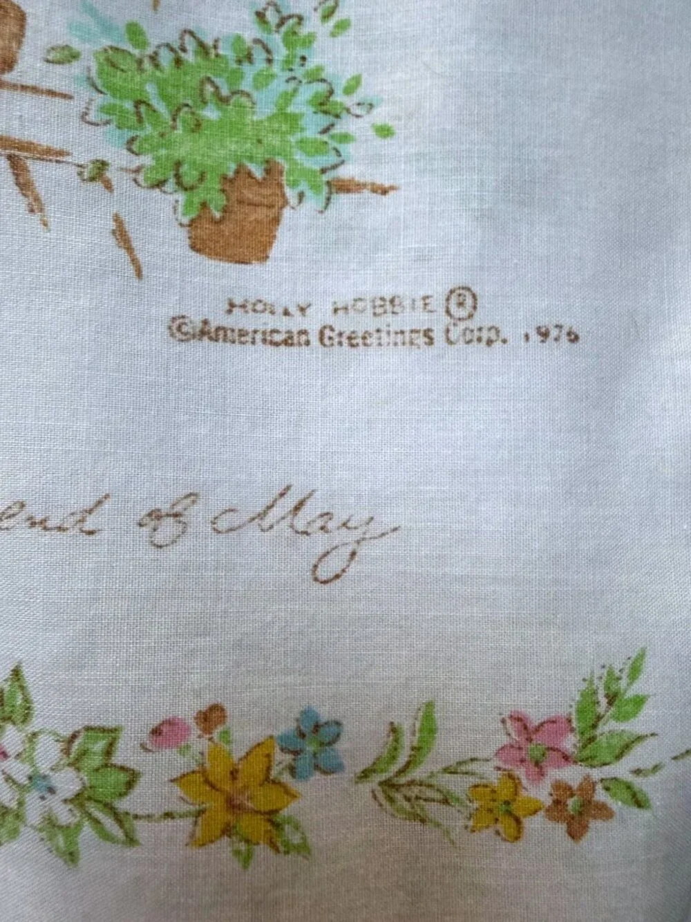 Vintage Holly Hobbie 70s Morgan Jones Girl Pillowcase Floral Cottagecore Bedroom